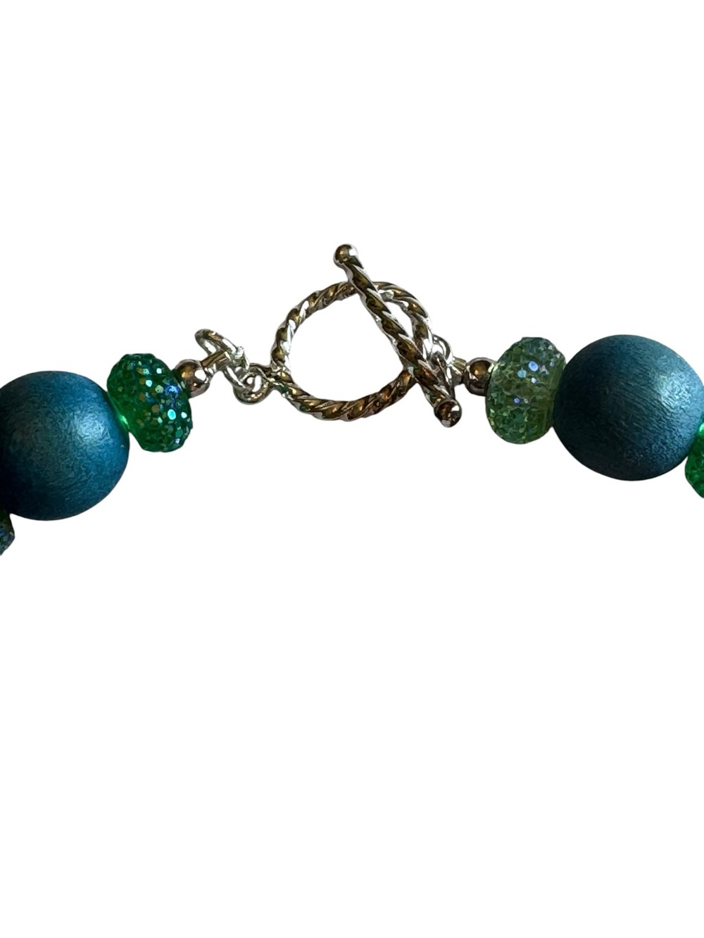 Designer-Style Teal Beaded Necklace - Picture 3 of 6
